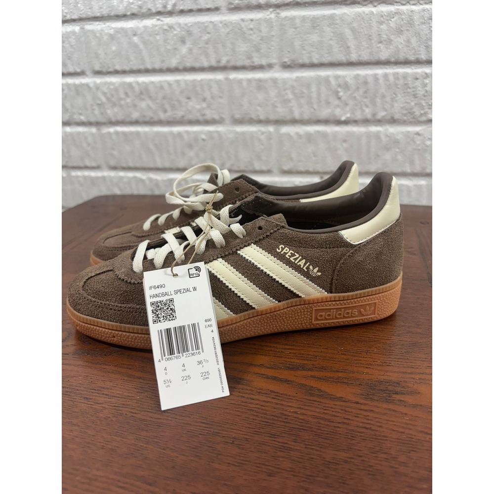 Adidas Handball Spezial W Earth Strata Off White Brown Suede 5.5 NWT